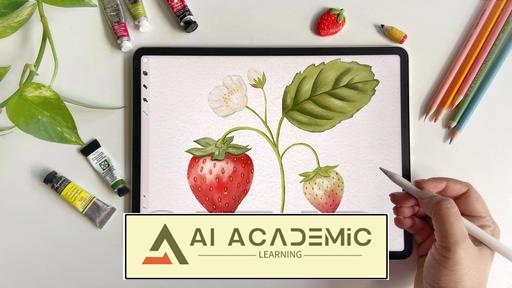 تسلط به آبرنگ در Procreate - نقاشی گیاهان واقع‌گرایانه