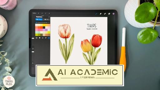 نقاشی لاله‌ها در Procreate: تجربه آرامبخش کار با آبرنگ دیجیتال