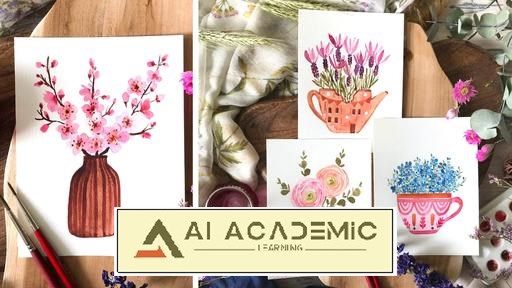 نقاشی گل‌های آبرنگی برای ایجاد یک روتین خلاقانه روزانه