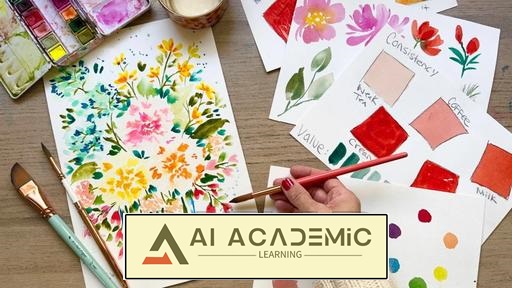 مبانی و نکات آبرنگ برای مبتدیان: دسته گل پراکنده (بسته نشده)