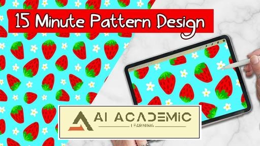 طراحی الگو در 15 دقیقه در Procreate: ایجاد یک الگو یکپارچه گل مینا و توت فرنگی بهاری برای POD