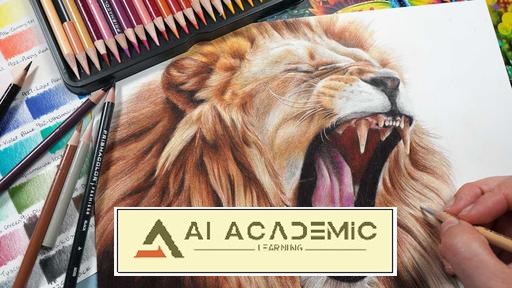 نقاشی حیوانات: چگونه یک شیر واقع‌گرایانه با مداد رنگی بکشیم؟