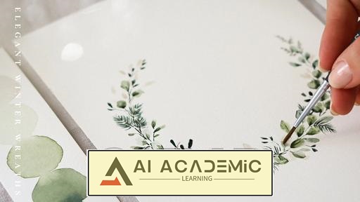 گیاهان آبرنگی برای مبتدیان: نقاشی حلقه‌های گل زمستانی شیک