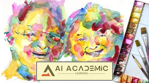 پرتره‌ی باشکوه با نقاشی‌های آبرنگ