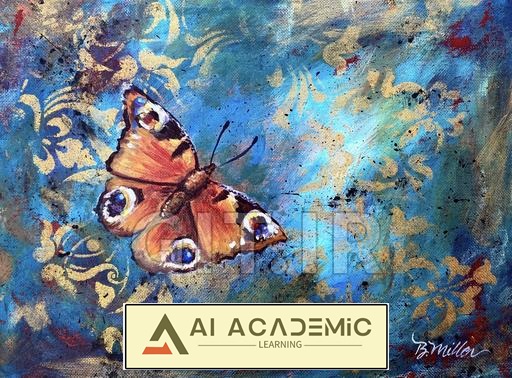 نقاشی اکریلیک: پروانه طاووسی