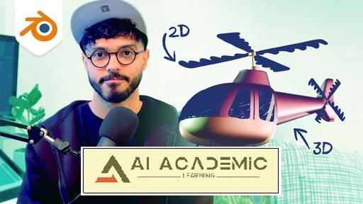 دوره Grease Pencil در Blender: ترکیب انیمیشن سه‌بعدی و دوبعدی