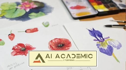 آزاد اما دقیق - نقاشی گل‌های ساده و بیان‌گر با آبرنگ