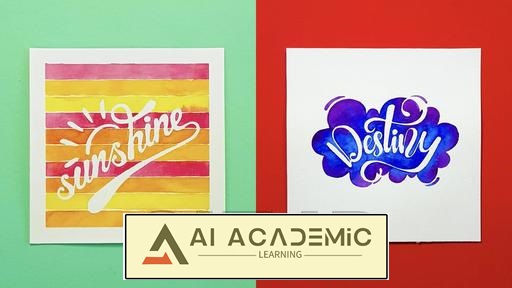 حروف‌نگاری فضای منفی با آبرنگ