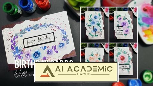 5 روز ساخت کارت تولد با گل‌های آبرنگی