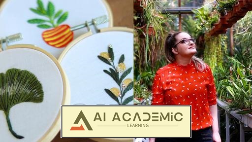 گلدوزی میکس مدیا برای مبتدیان: 7 روز با نکات گیاه‌شناسی