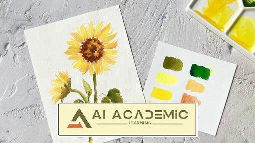 نقاشی گل‌های آفتابگردان آبرنگی رسا در 12 دقیقه: تکنیک‌های ساده برای نتایج خیره‌کننده