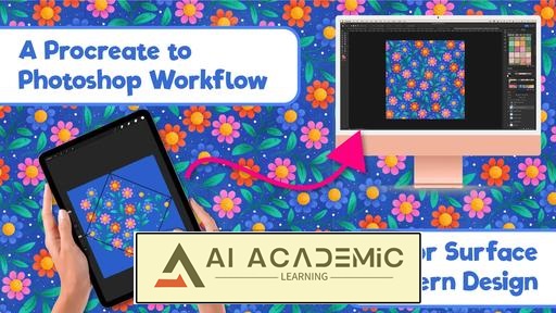 طراحی الگوی سطحی: یک گردش کار از Procreate به Photoshop