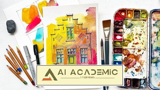 تکنیک طراحی شهری بیانی با آبرنگ و مدادهای رنگی