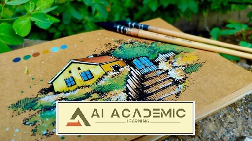 منظره‌سازی با آبرنگ و طراحی روی کاغذ قهوه‌ای - یادگیری نقاشی با تکنیک‌های آسان