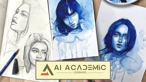 آشنایی با پرتره‌های آبرنگ - یادگیری تکنیک‌های ساده‌ ترسیم و نقاشی