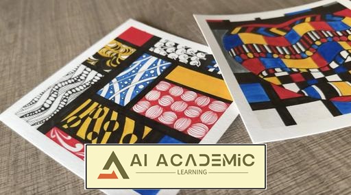 خلق هنر انتزاعی و سرگرم‌کننده Zentangle با الهام از Piet Mondrian