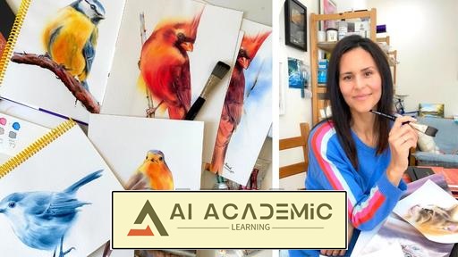 تسلط به نقاشی رئالیستی پرندگان با آبرنگ: تکنیک‌های خیس در خیس و لیفتینگ