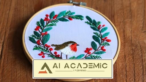 دوزندگی از میان برف: الگوی کریسمس با گلدوزی دستی