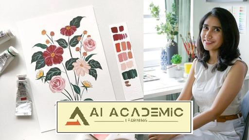 بررسی گل‌ها با گواش - یادگیری نقاشی گل‌ها و ایجاد کامپوزیشن‌های زیبا