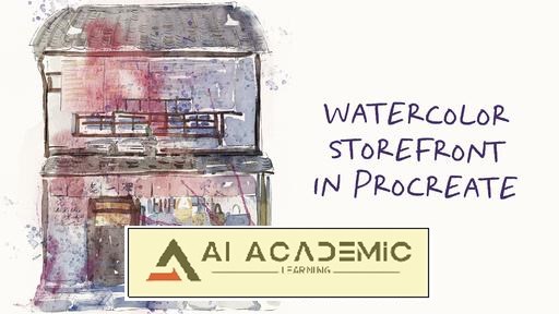 فروشگاه ژاپنی با سبک آبرنگ در Procreate - تصویرسازی دیجیتال و سفرنامه‌نویسی
