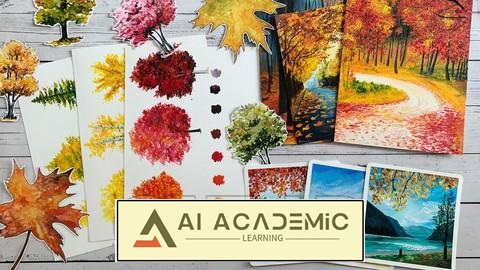 15 روز نقاشی درختان و مناظر پاییزی