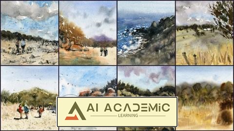 نقاشی ساده از مناظر ساحلی استرالیا