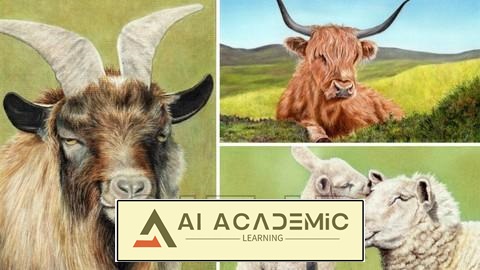 چگونه حیوانات مزرعه را نقاشی کنیم؟ - گاو، بز و بره‌ها - جلد 2