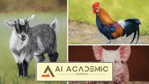 چگونه حیوانات مزرعه را نقاشی کنیم؟ - خوک، خروس و بز پا کوتاه - بخش 1