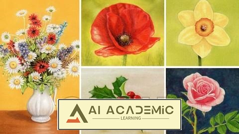 چگونه نقاشی گل بکشیم؟ - نرگس، شقایق، رز و بیشتر - بخش 2