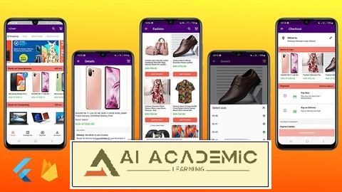 اپلیکیشن تجارت الکترونیک فلاتر و فایربیس (اصلی، چندفروشنده، ادمین)