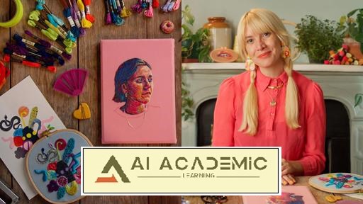 گلدوزی سطح متوسط: بررسی کلاژ، پرتره‌دوزی و تزئینات