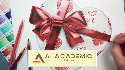 چگونه یک هدیه واقع‌گرایانه رسم کنیم؟: نقاشی روز ولنتاین با مداد رنگی