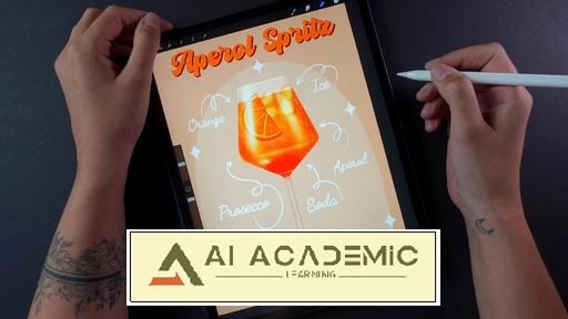 نقاشی شیشه در Procreate - تصویرسازی کوکتل مورد علاقه شما