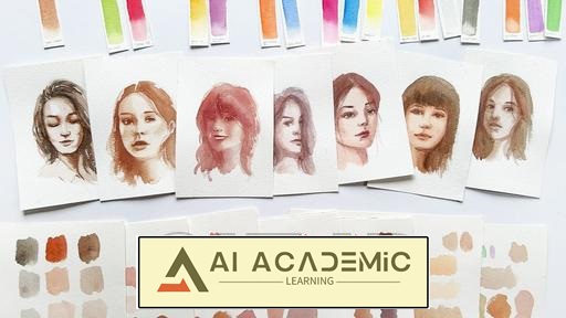 چالش آبرنگ: 7 روز ترکیب توناژ رنگ پوست و نقاشی پرتره‌های سطحی