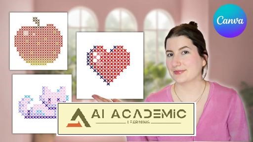 طراحی الگوی Cross-Stitch دیجیتال در Canva