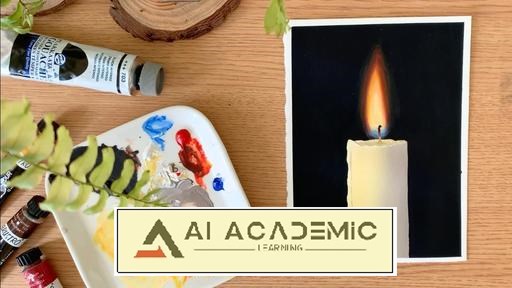 نقاشی یک شمع واقع‌گرایانه با گواش را بیاموزید
