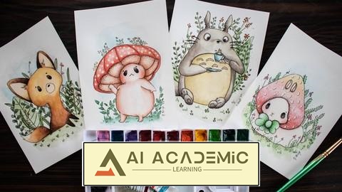 دوره نقاشی آبرنگ کاوایی