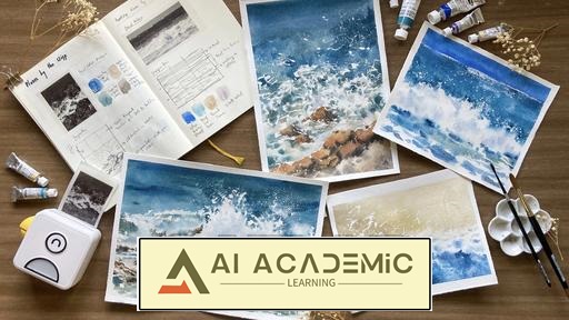 تسلط به امواج اقیانوس در آبرنگ - 3 تمرین ساده تا متوسط