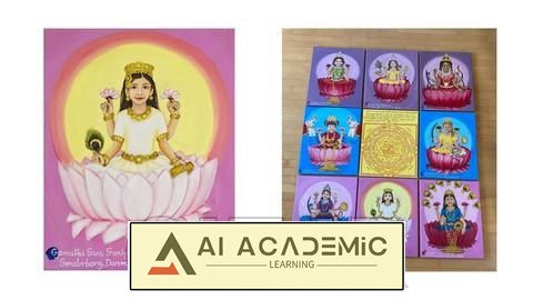 یادگیری نقاشی با رنگ روغن ویدیا لاکشمی (آشتا لاکشمی) از ابتدا