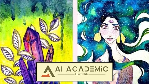 یادگیری نقاشی 8 پروژه هنری جادویی با آبرنگ