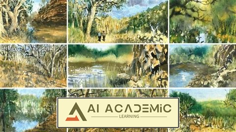 تسلط به مناظر طبیعی اتمسفر در آبرنگ