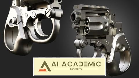 تسلط به مدل‌سازی سطح سخت مینی ریولور در ZBrush