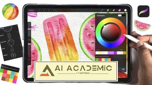 تصویرسازی‌های تابستانی سریع و آسان آبرنگی در Procreate