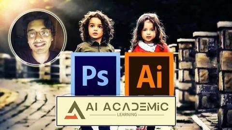 مسترکورس فتوشاپ و ایلاستریتور - 120+ پروژه