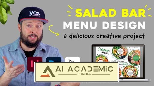 طراحی منوی بار سالاد با استفاده از Adobe InDesign، فتوشاپ و Midjourney