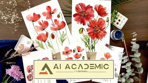 بررسی گل‌های آبرنگی - 5 تکنیک برای نقاشی گل‌های شقایق