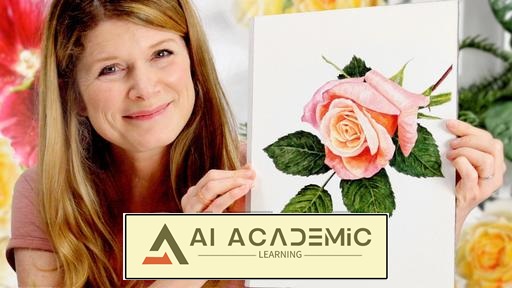 متد 4 مرحله‌ای نقاشی آبرنگ واقع‌گرایانه: نقاشی یک گل رز شگفت‌انگیز