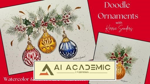 تزیینات کریسمس دودل - کارت‌ها و دکور تعطیلات با آبرنگ و جوهر یا آبرنگ خالص - 3 پروژه