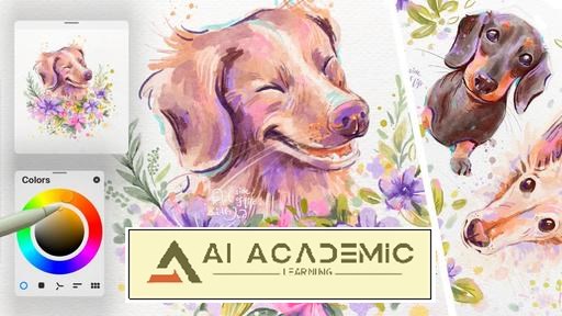 نقاشی تصویرسازی پرتره سگ در Procreate