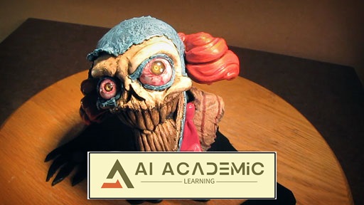 مجسمه‌سازی نیم تنه یک دلقک زامبی